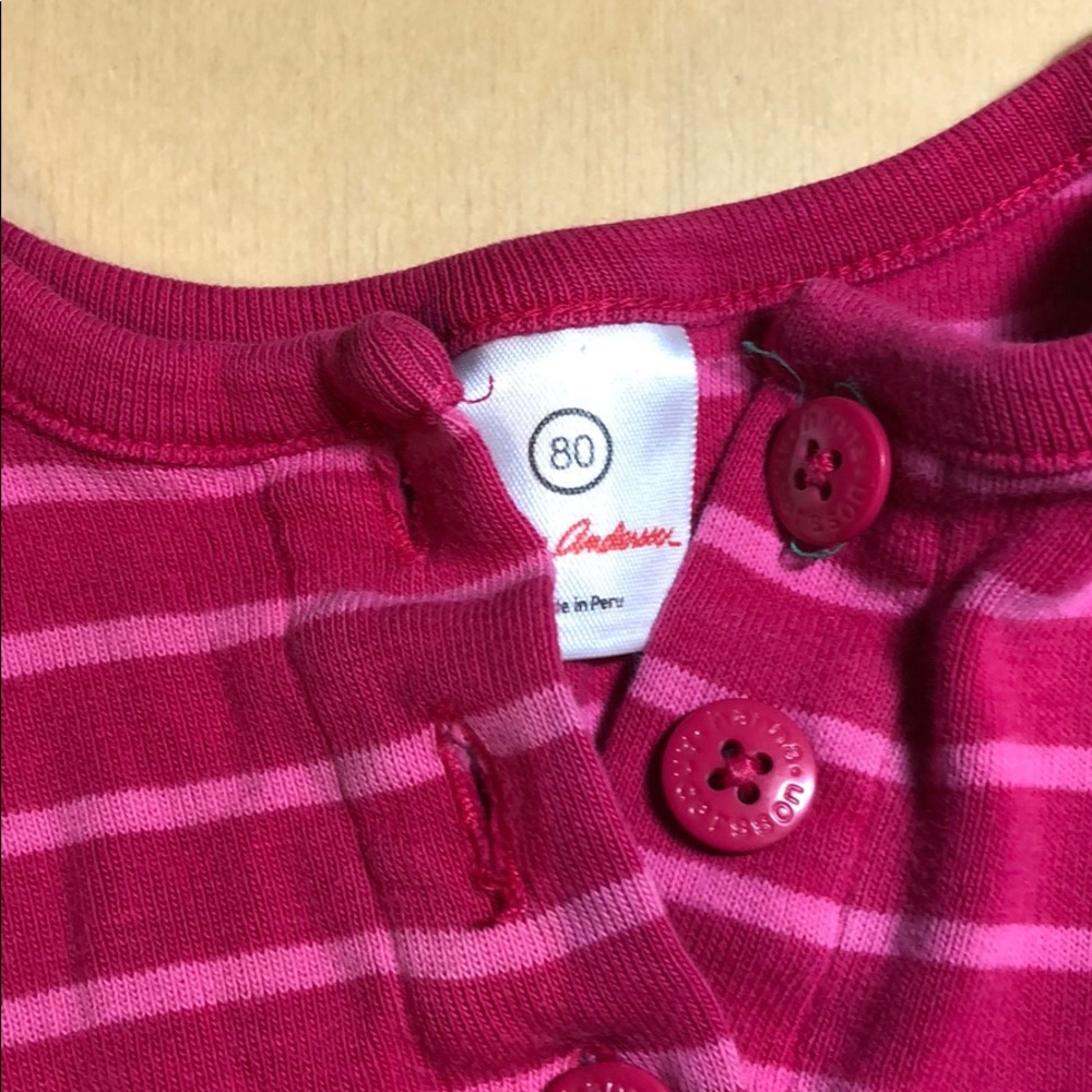 Pink and magenta button stripe baby dress - Picture 6 of 6